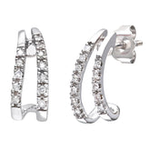 0.1ct Round Diamond Prong Set Earrings in 9ct White Gold